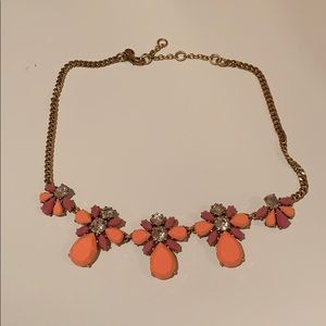 J. Crew orange, pink, and gold necklace